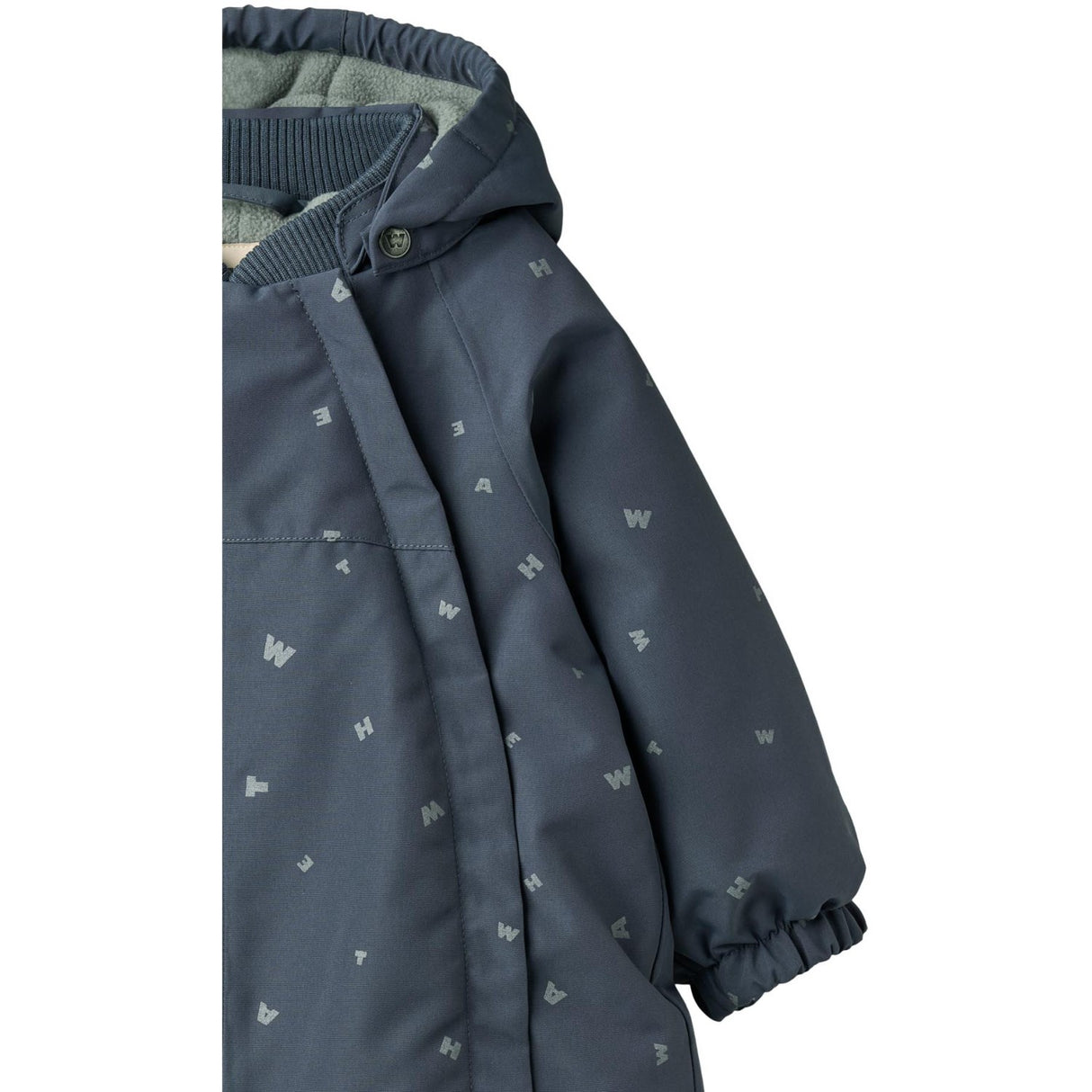 Wheat Greyblue Letters Snowsuit Adi