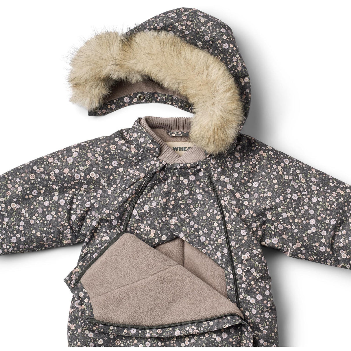 Wheat Black Sea Open Flowers Snowsuit Nickie