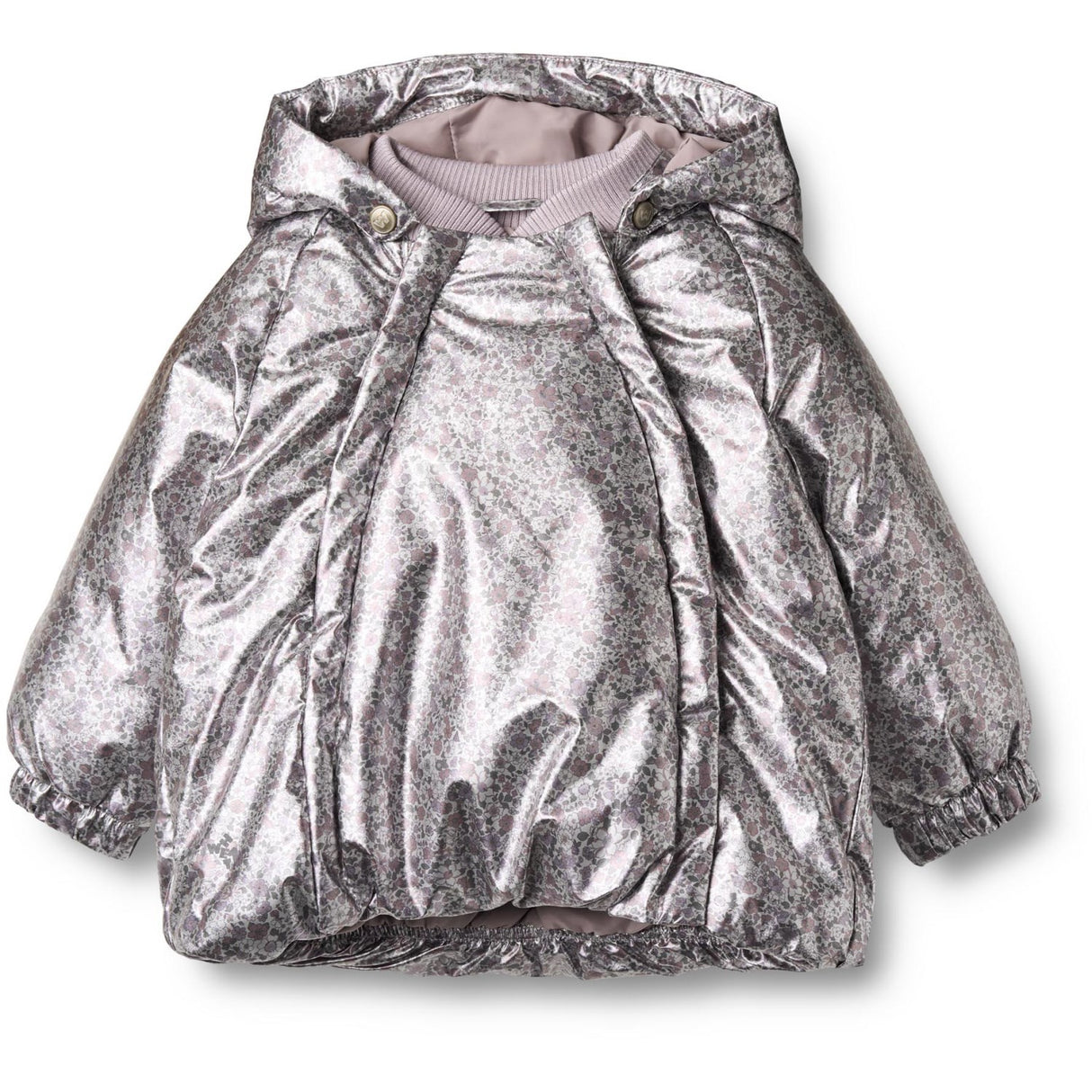Wheat Silver Flower Meadow Puffer Jacket Morgen