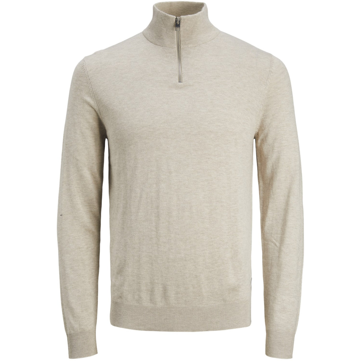Jack & Jones Junior Oatmeal Melange Jjeemil Knit Half Zip Noos Jnr