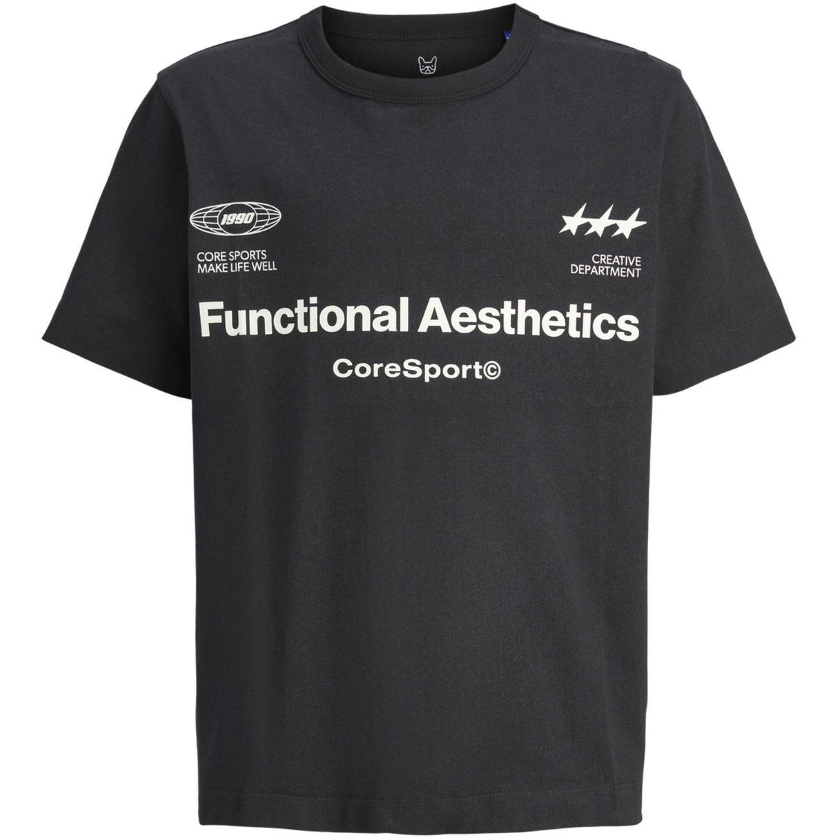Jack & Jones Junior Black Jcosignal Graphic Tee Ss Crew Neck Jnr