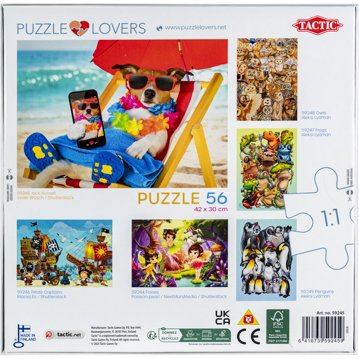 Tactic Games Puzzle Lovers, Dog Resting 56 Pcs Puzzle