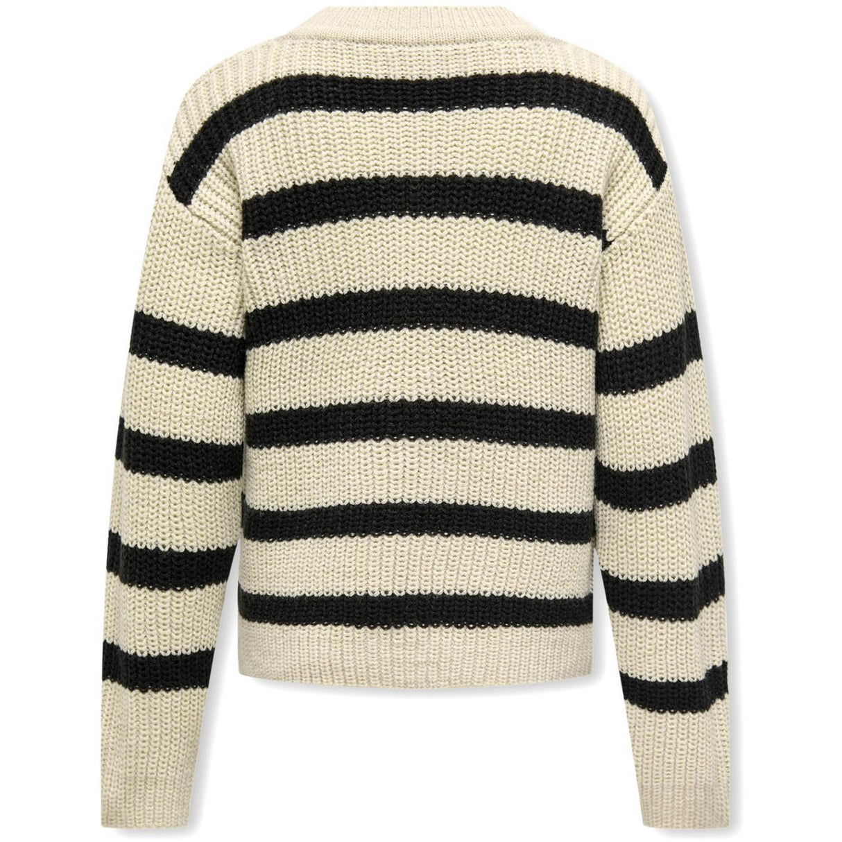 kids ONLY Eggnog Black Kogjusty L/S Stripe Pullover Knt Noos