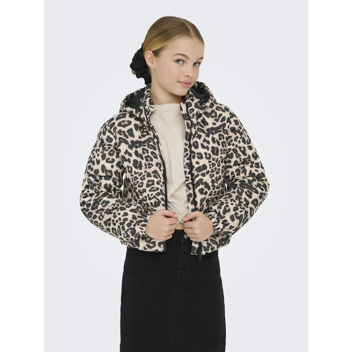 kids ONLY Silver Mink Leo Kogdalia Sht Puffer Aop Jacket Otw Noos