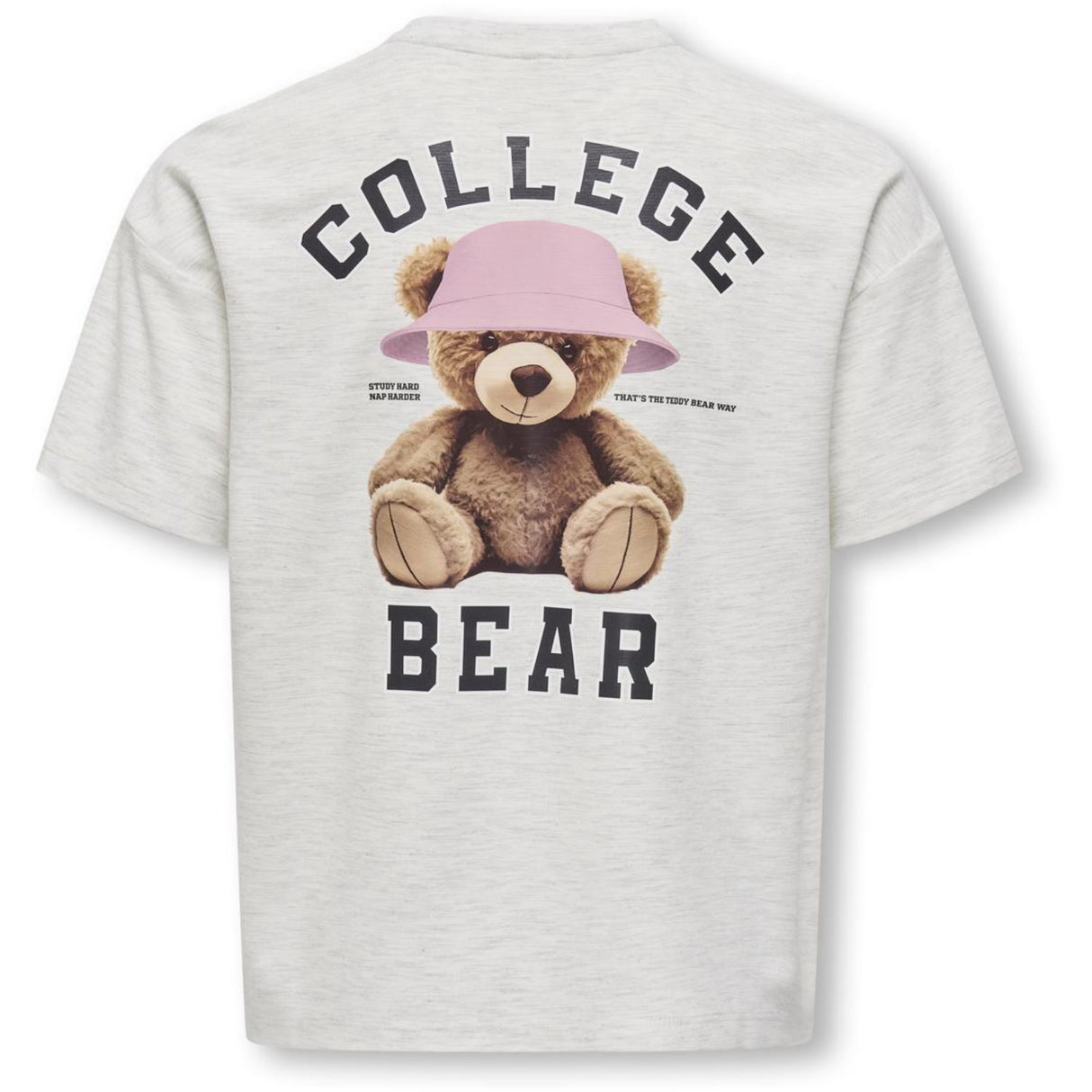 kids ONLY Light Grey Melange Collage Kogbillie Ss Loose Teddy Top Jrs Noos