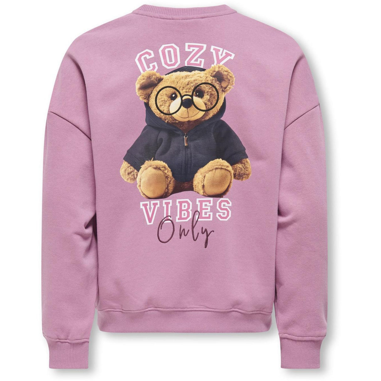 kids ONLY Mauve Orchid Cozy Kogbila L/S Ovz Bear O-Neck Swt Noos