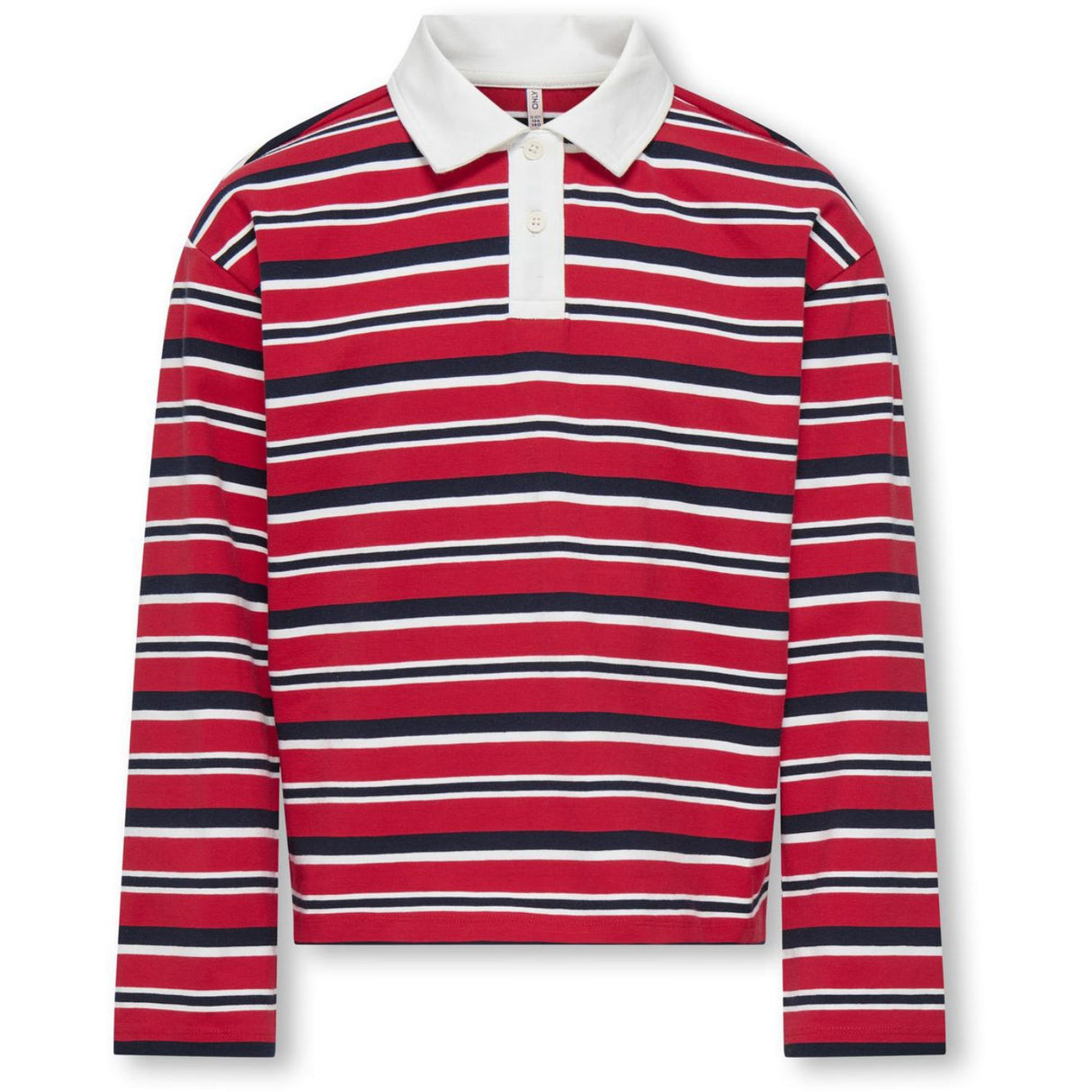 kids ONLY Salsa Night Sky/Cloud Dancer Kogruby Life L/S Boxy Polo Shirt Jrs