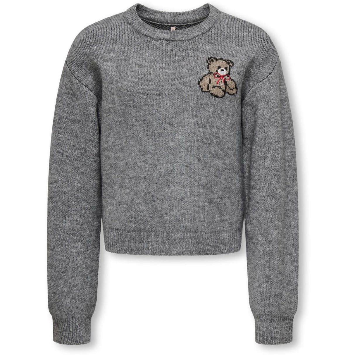 kids ONLY Medium Grey Melange Teddy Kogteddy L/S Pullover Knt Noos
