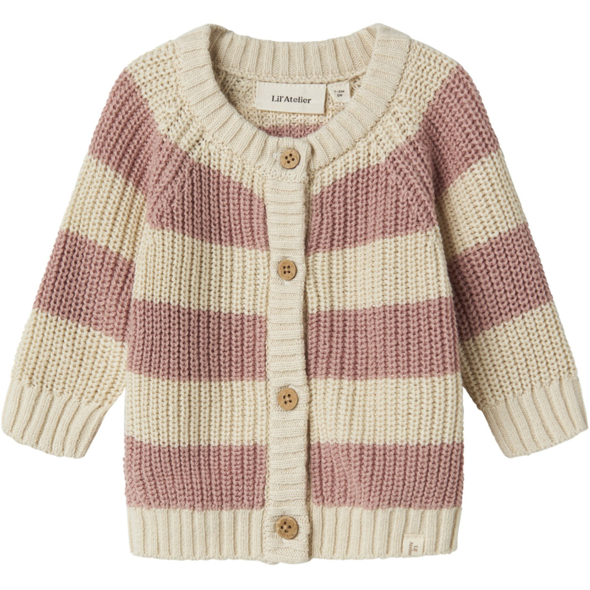 Lil'Atelier Turtledove Misty Rose Nbfemlen Knit Card Stripe Lil