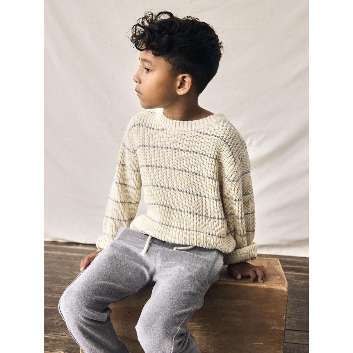 Lil'Atelier Turtledove Nmmemlen Ls Knit Stripes Lil