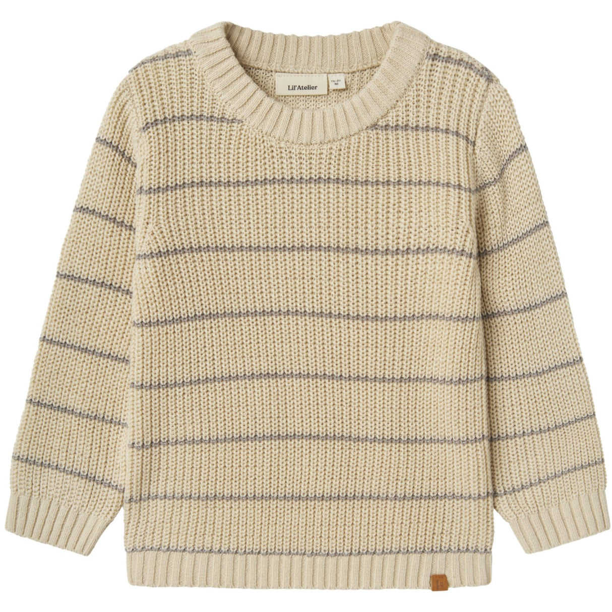 Lil'Atelier Turtledove Nmmemlen Ls Knit Stripes Lil
