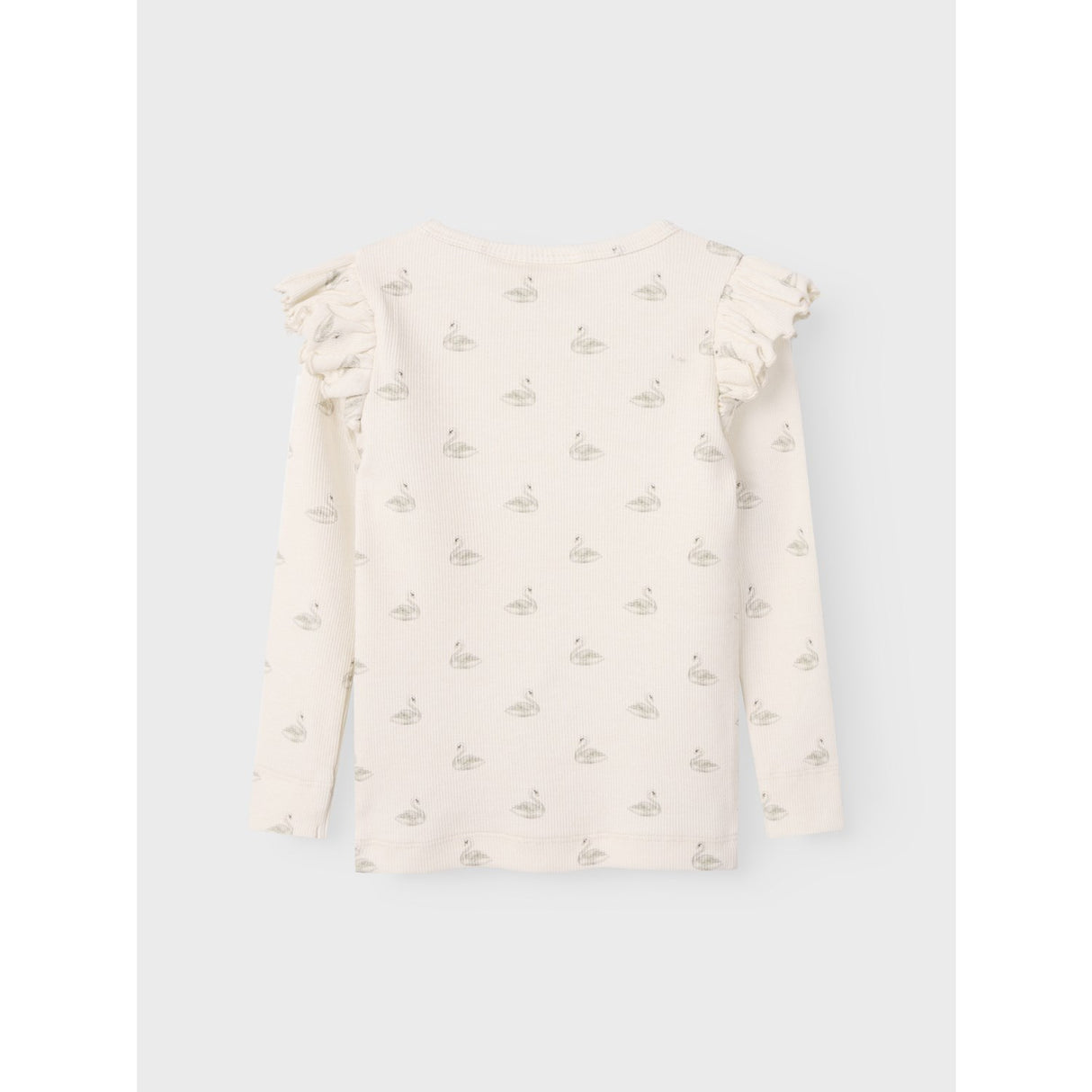 Lil'Atelier Pastel Parchment Swan Nmfgavo Eko Ls Slim Top Lil Noos