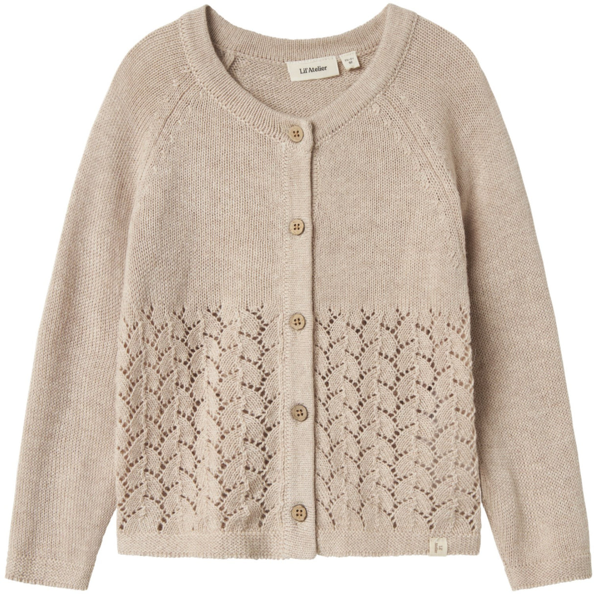 Lil'Atelier Pastel Parchment Melange Nmfolga Ls Knit Card Lil