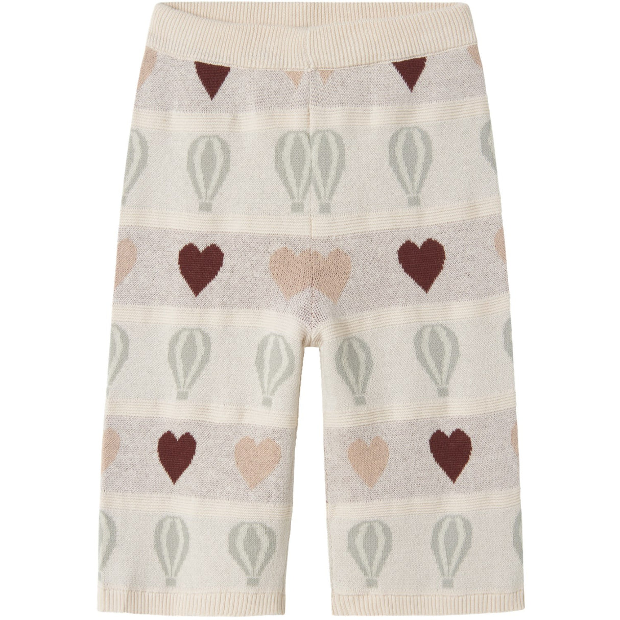 Lil'Atelier Pastel Parchment Nmflamai Wide Knit Ancle Pant Lil