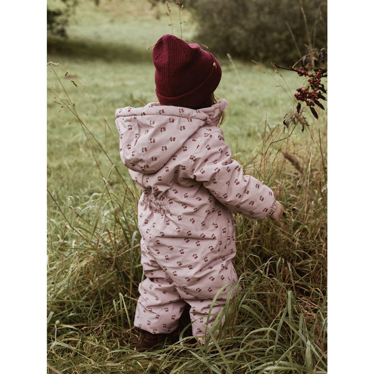Lil'Atelier Misty Rose Cherry Nmflasnow10 Snowsuit Aop Fo Lil