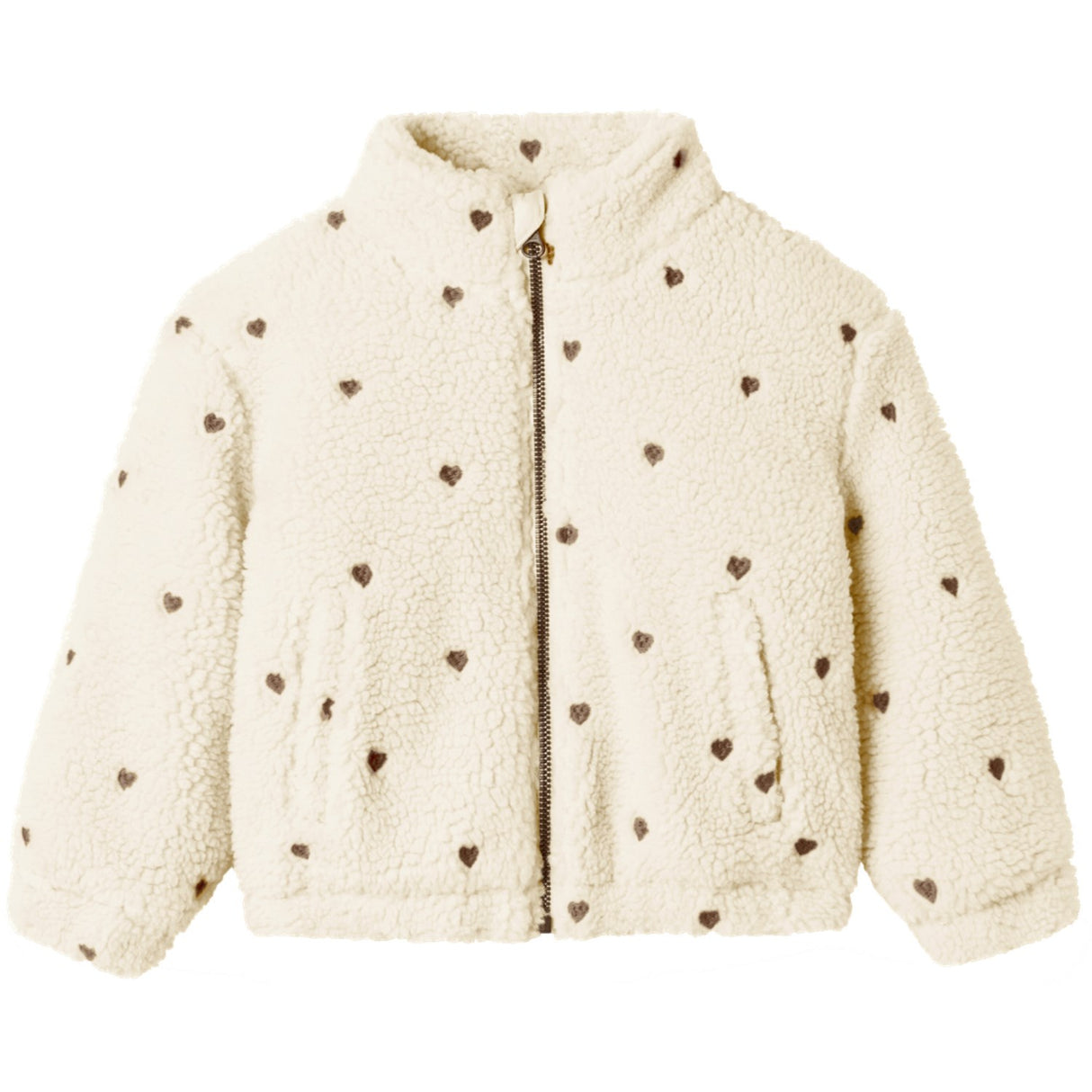 Lil'Atelier Turtledove Emb. Hearts Nmfnalo Sherpa Loose Jacket Lil