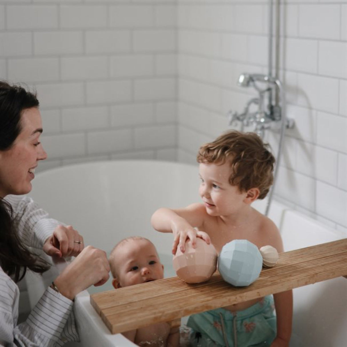 Mushie Blush Nesting Spheres Sensory Toy