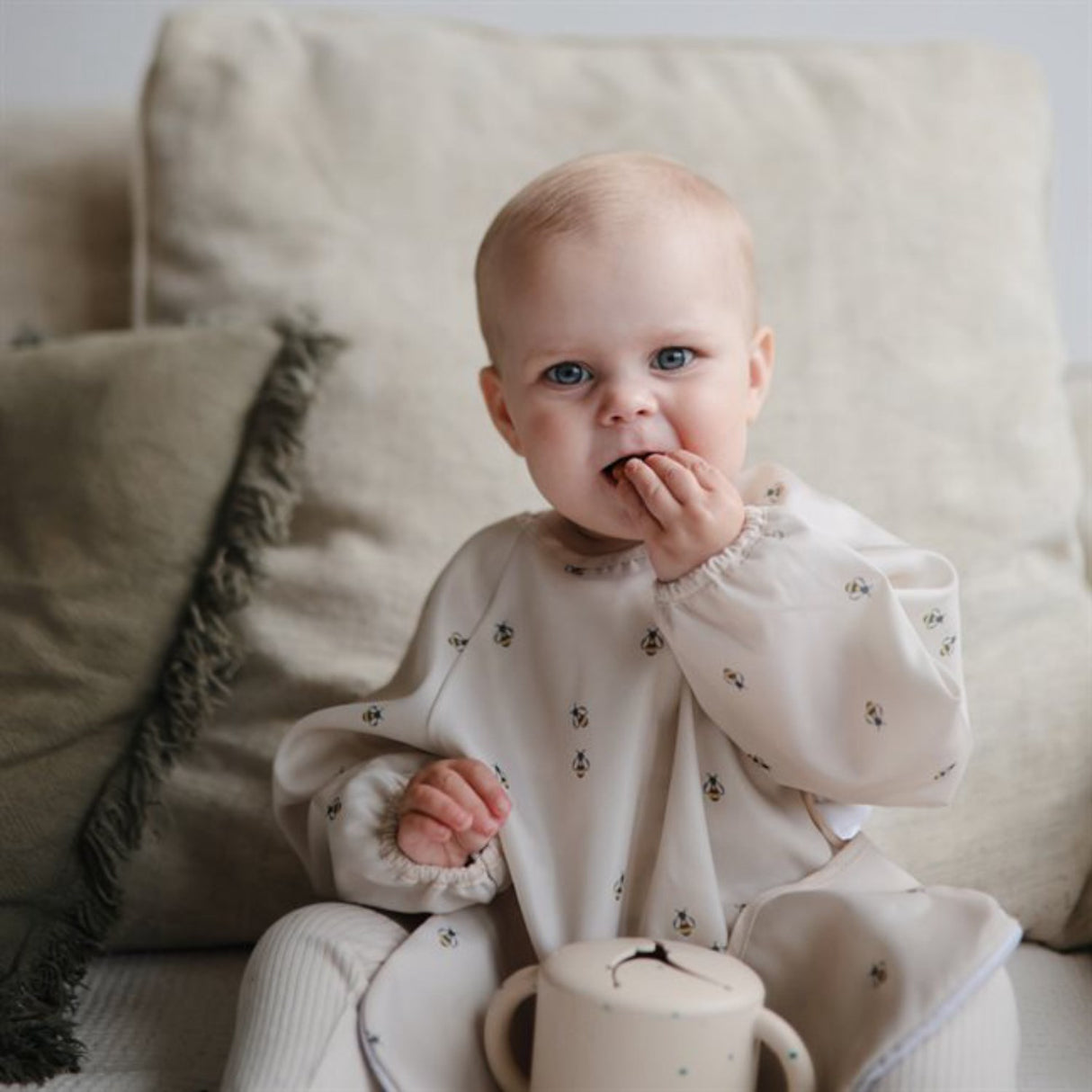 Mushie Bees Long Sleeve Bib