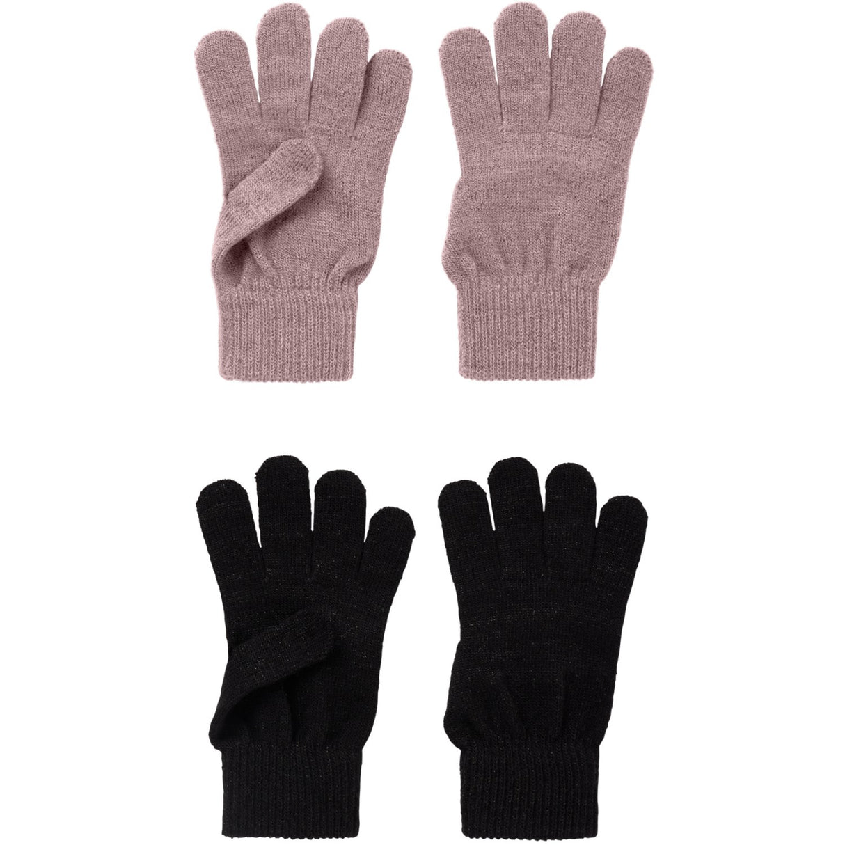 Name It Black Woodrose Nkfmagic Glitter Gloves 2P