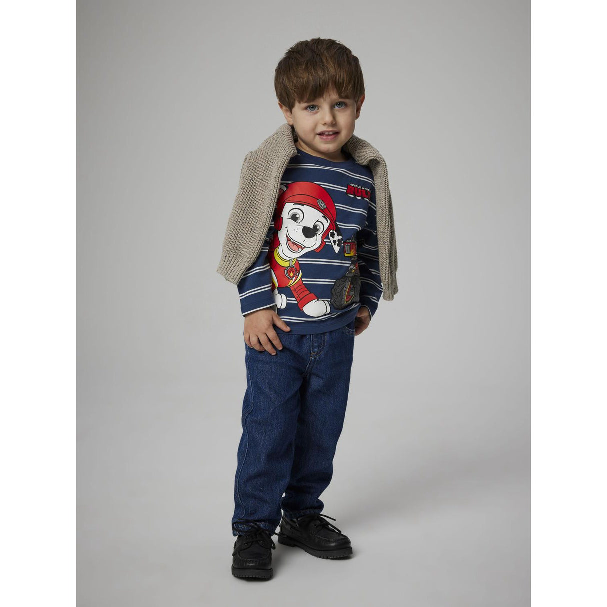 Name It Insignia Blue Nmmsofus Paw Ls Nreg Top Box Cplg