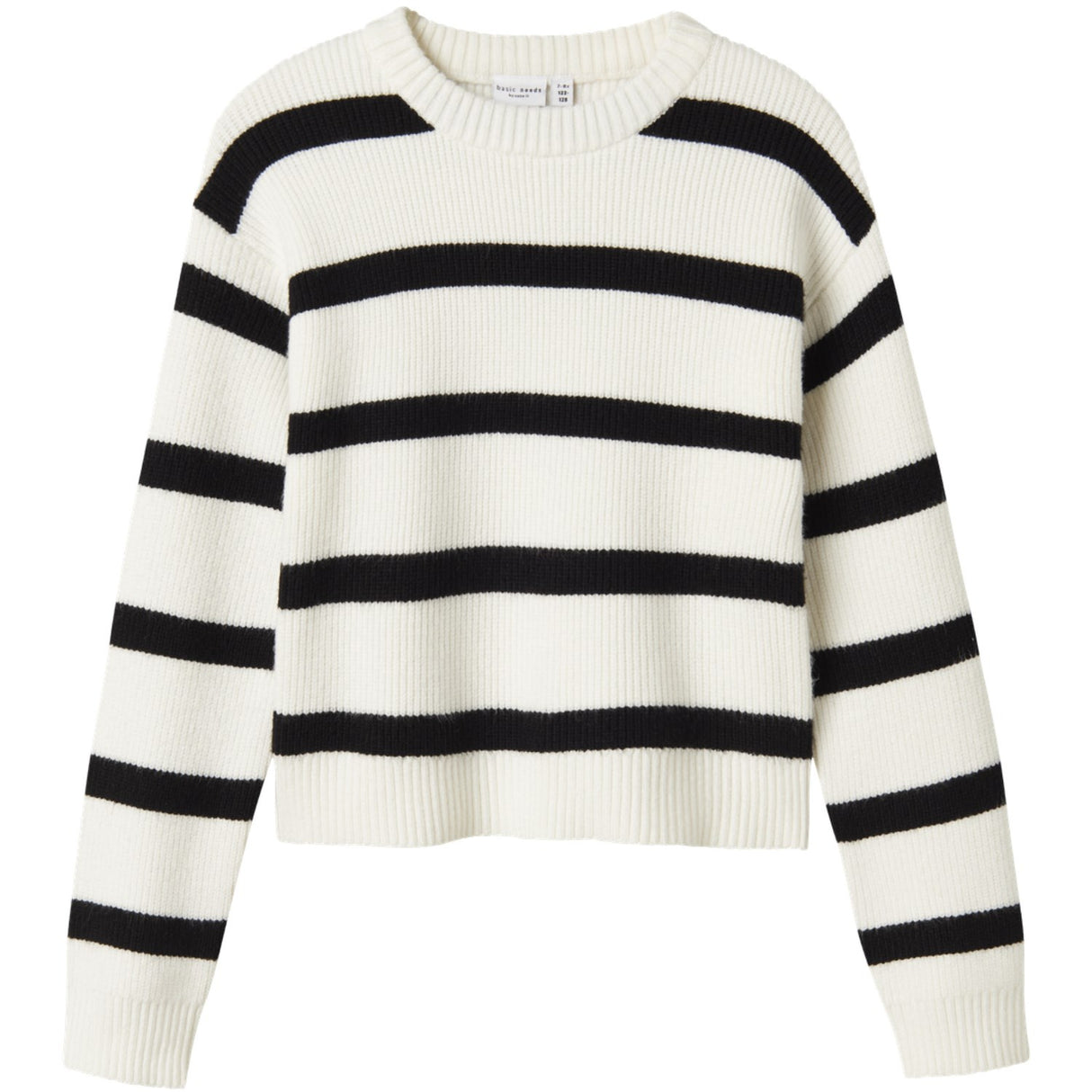 Name It Cloud Dancer W. Black Stripes Nkfvnilla Ls Sh Knit