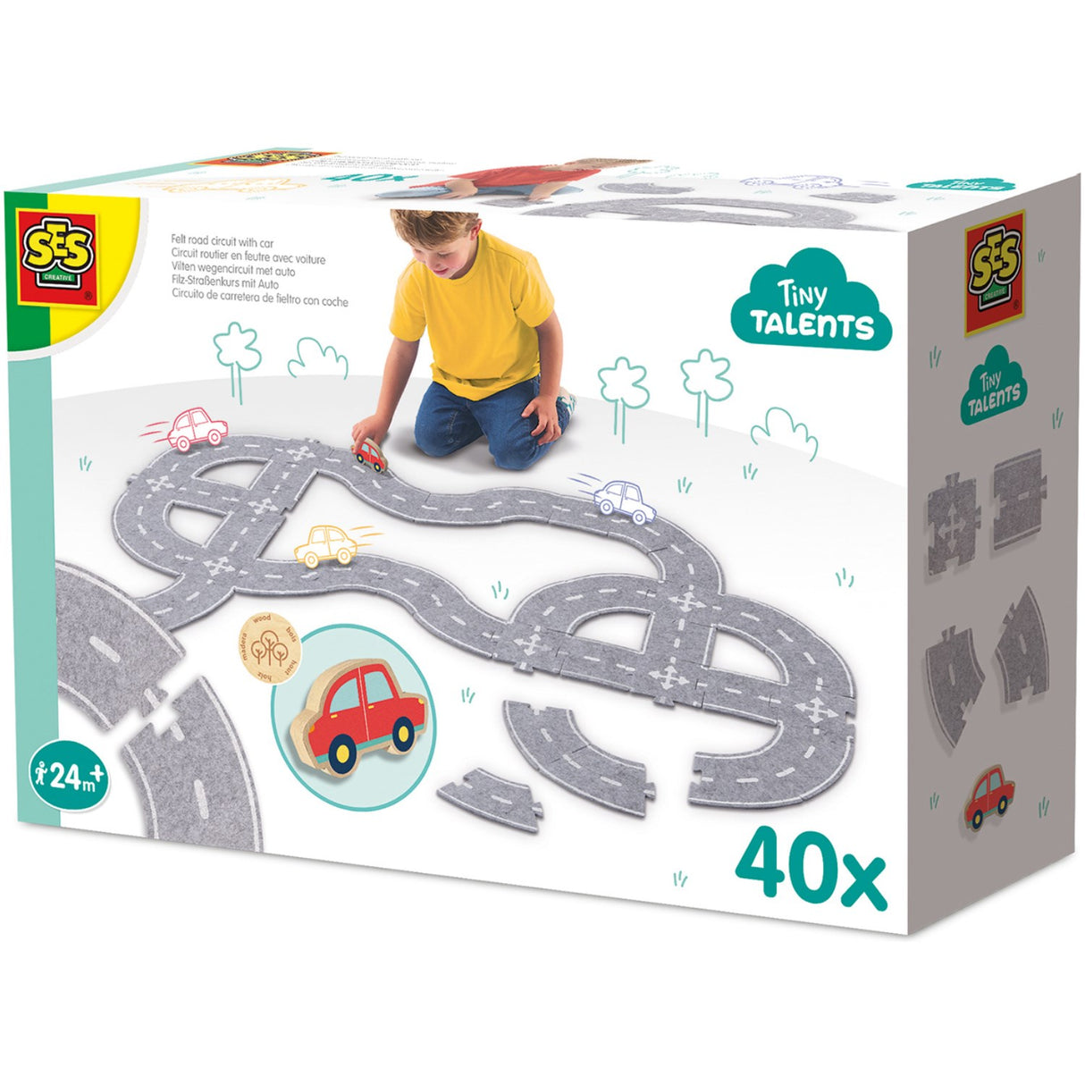 SES Creative Felt Road Surface, with Car 40 Pieces