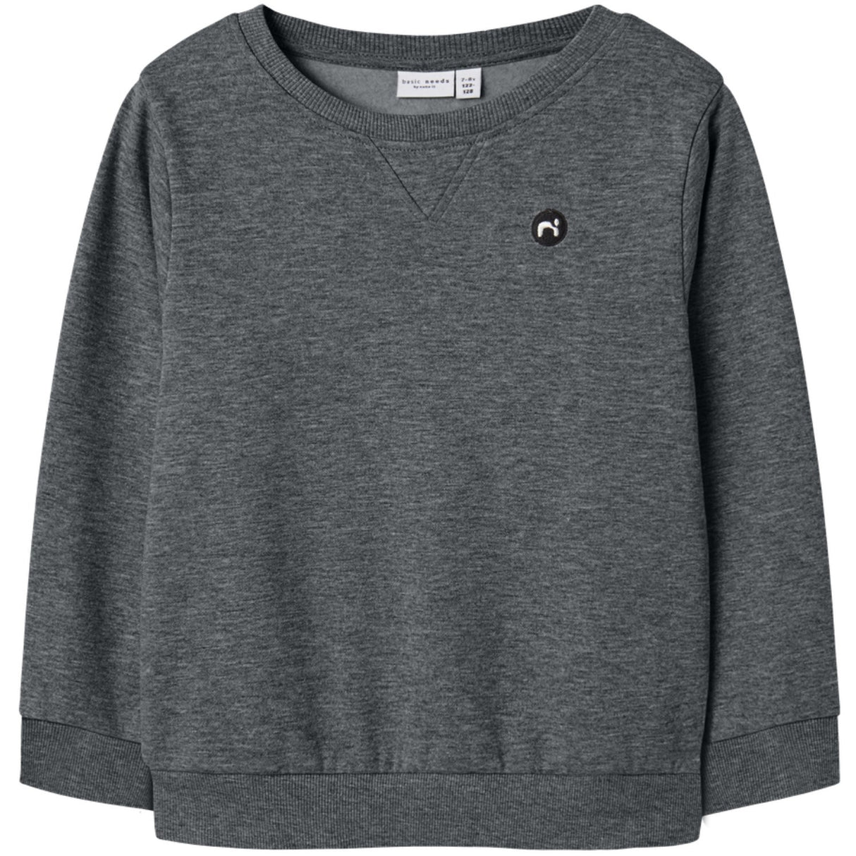 Name It Dark Grey Melange Nkmvimo Ls Sweat Bru Noos