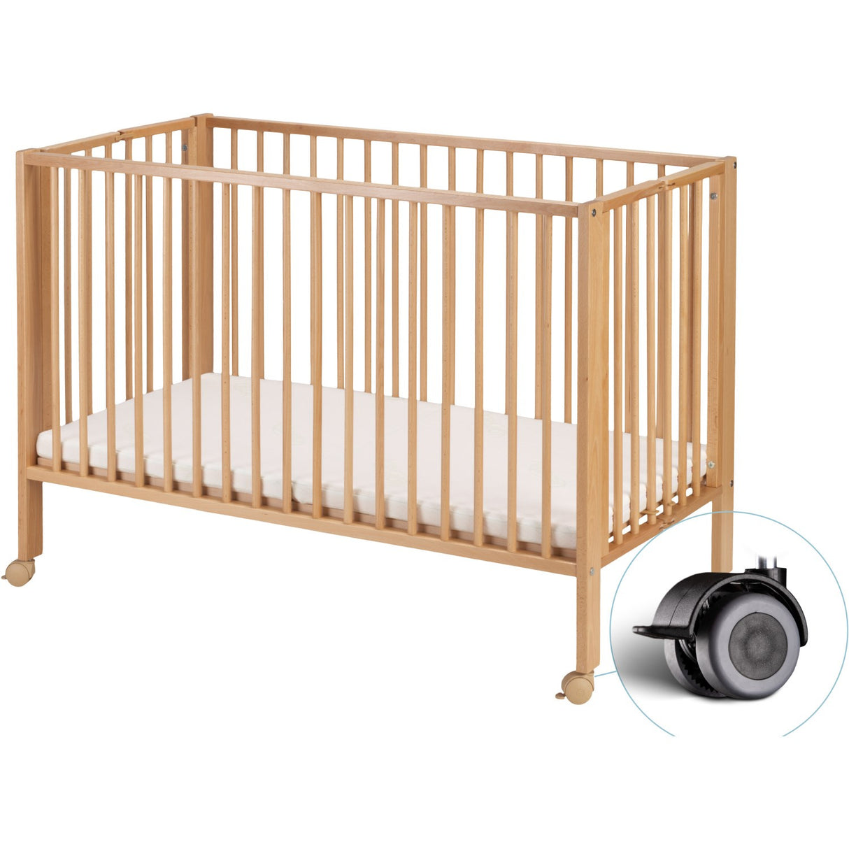 tiSsi® Nature Jori Foldable Bed Solid Beech