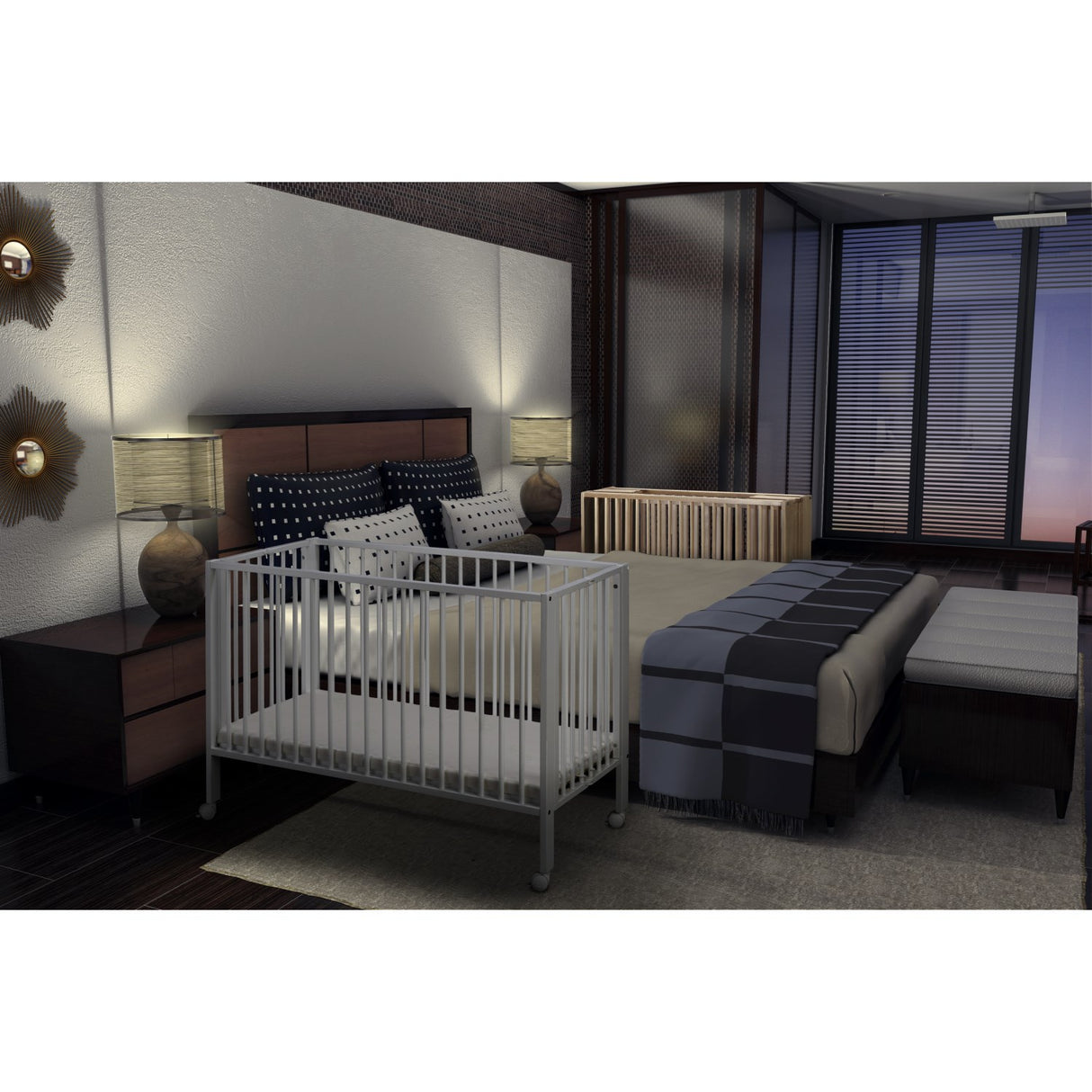 tiSsi® White Laquer Jori Foldable Bed Solid Beech