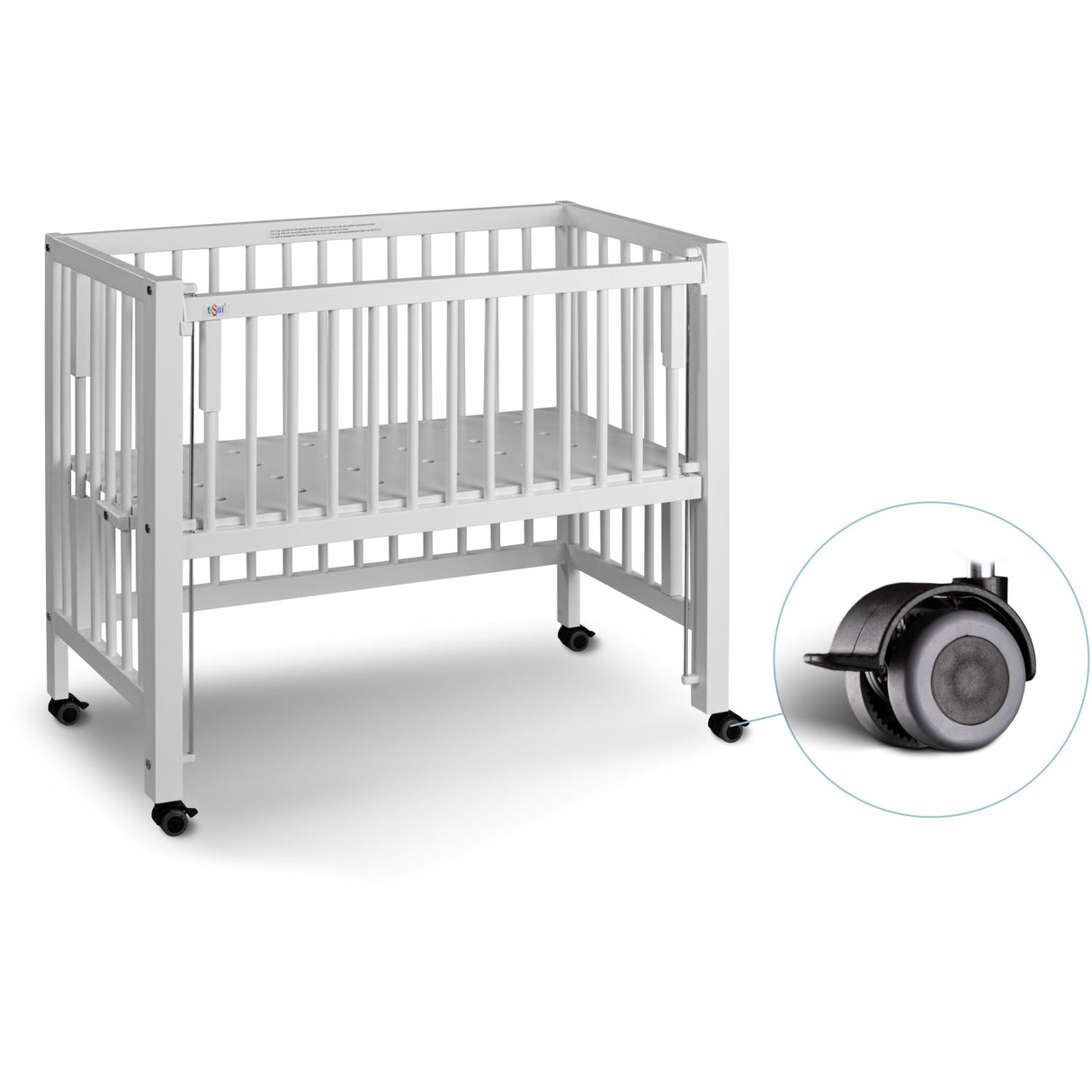 tiSsi® White Laquer Sophie Crib Solid Beech