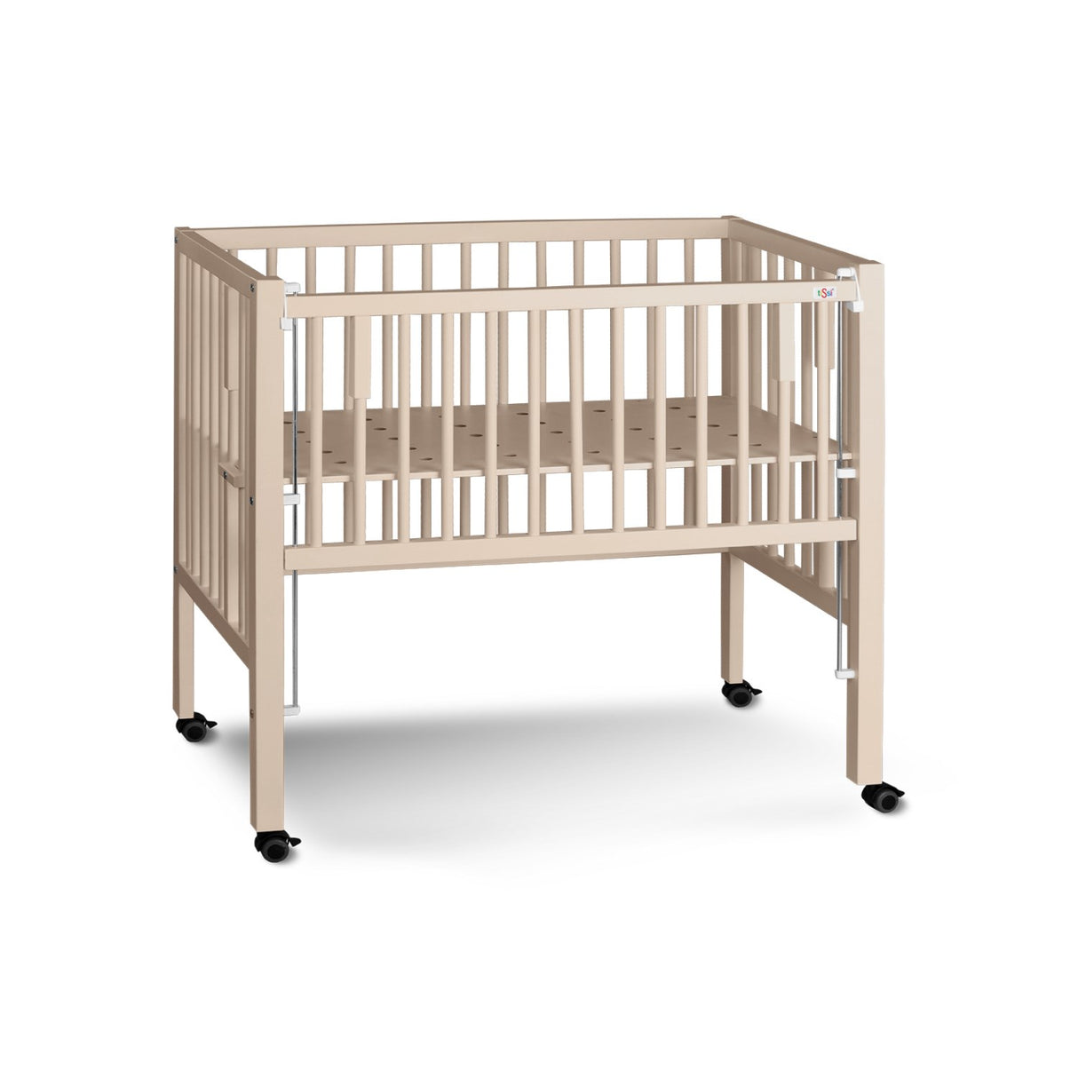 tiSsi® Silk Beige Laquer Maxi Crib Solid Beech