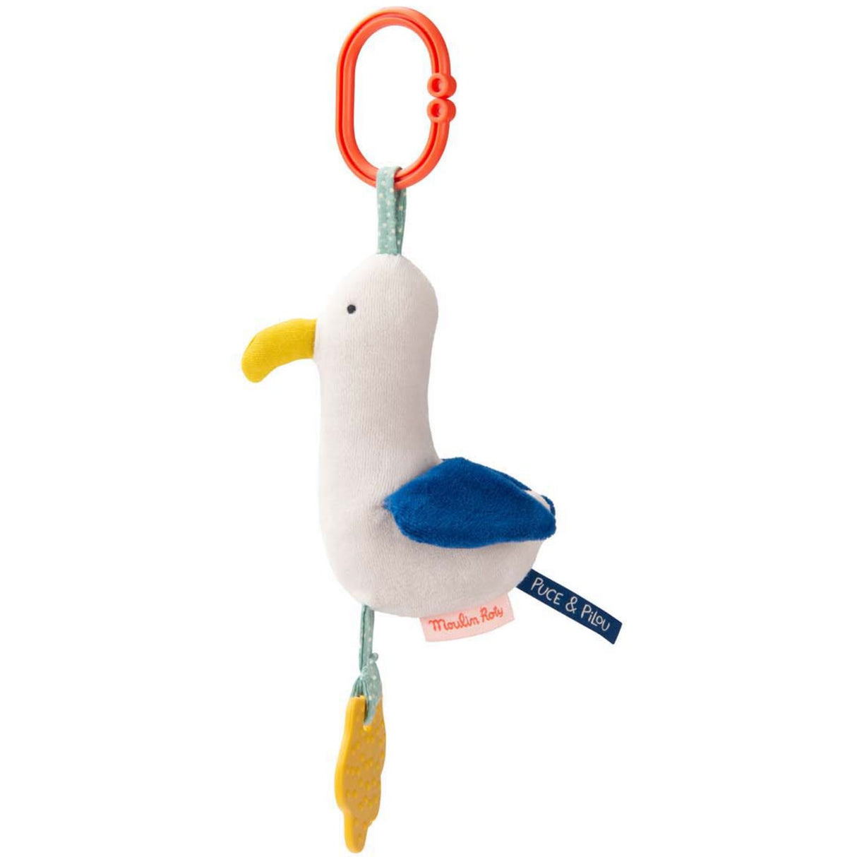 Moulin Roty Activity Stuffed Animal with Hanger Marco Puce & Pilou