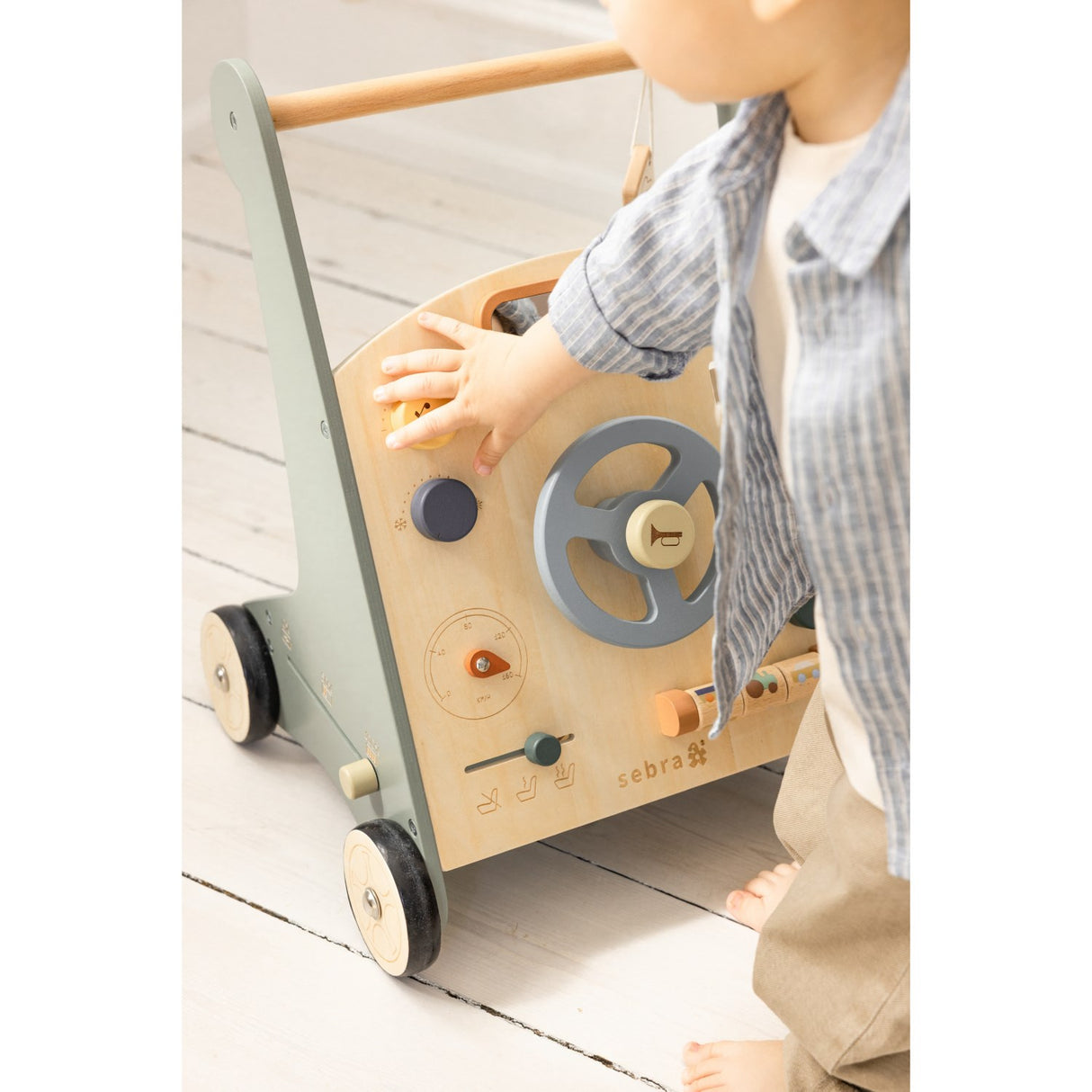 Sebra Wooden Activity Walker Car
