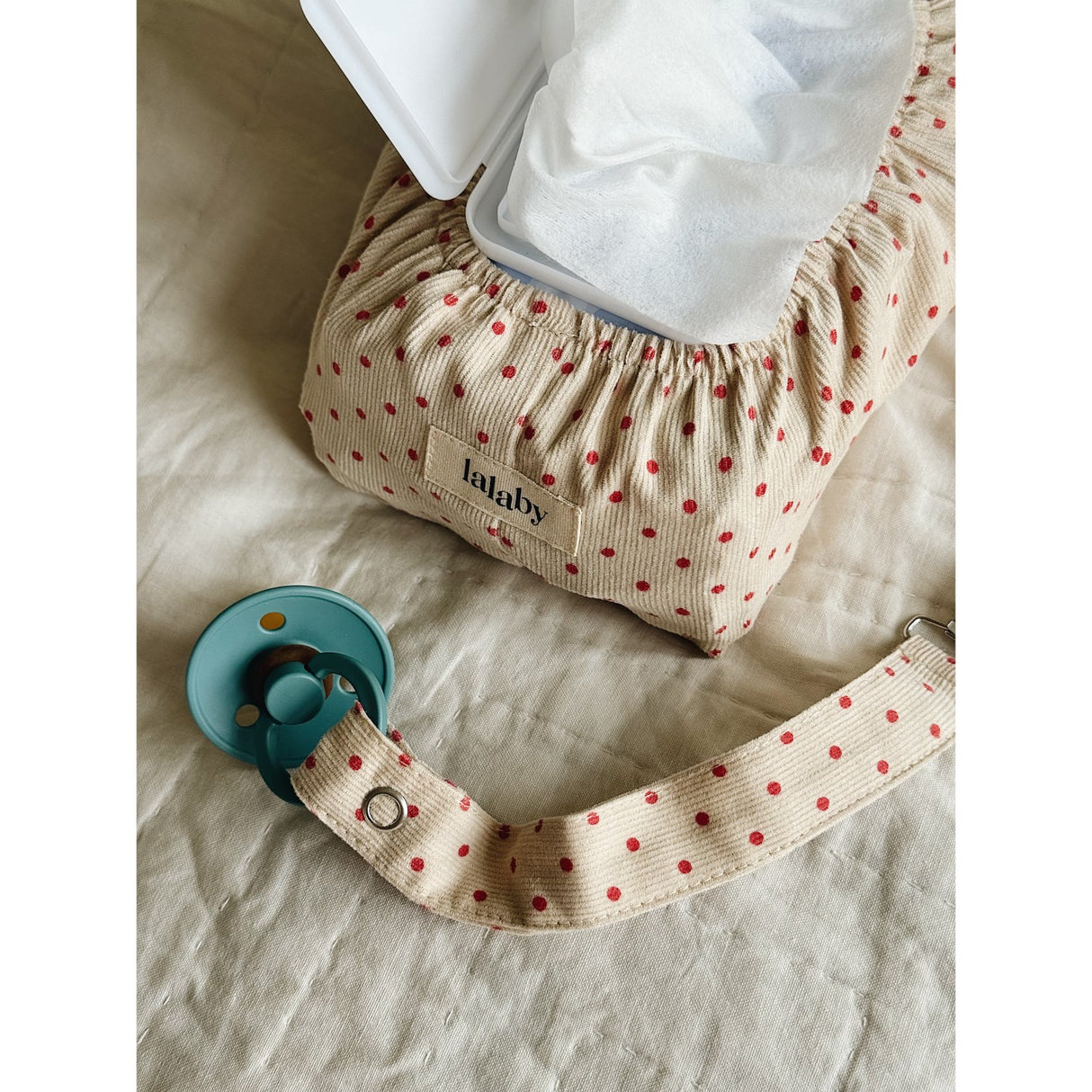 Lalaby Pacifier Clip Red Dot