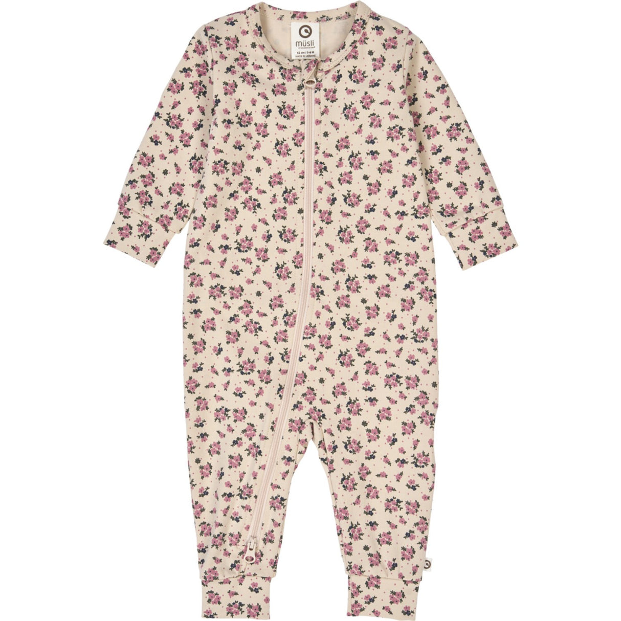 Müsli Oak/ Nostalgia Rose/ Deep Green Zinna Zip Bodysuit