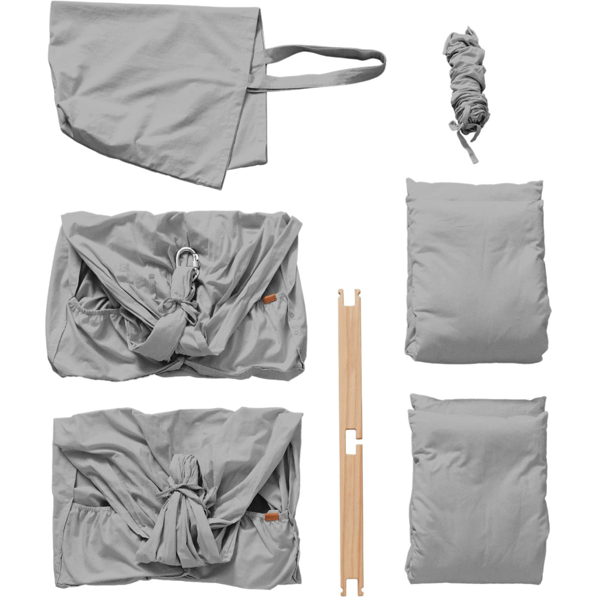 MEMBANTU Grey Organic Twin Hammock Basic