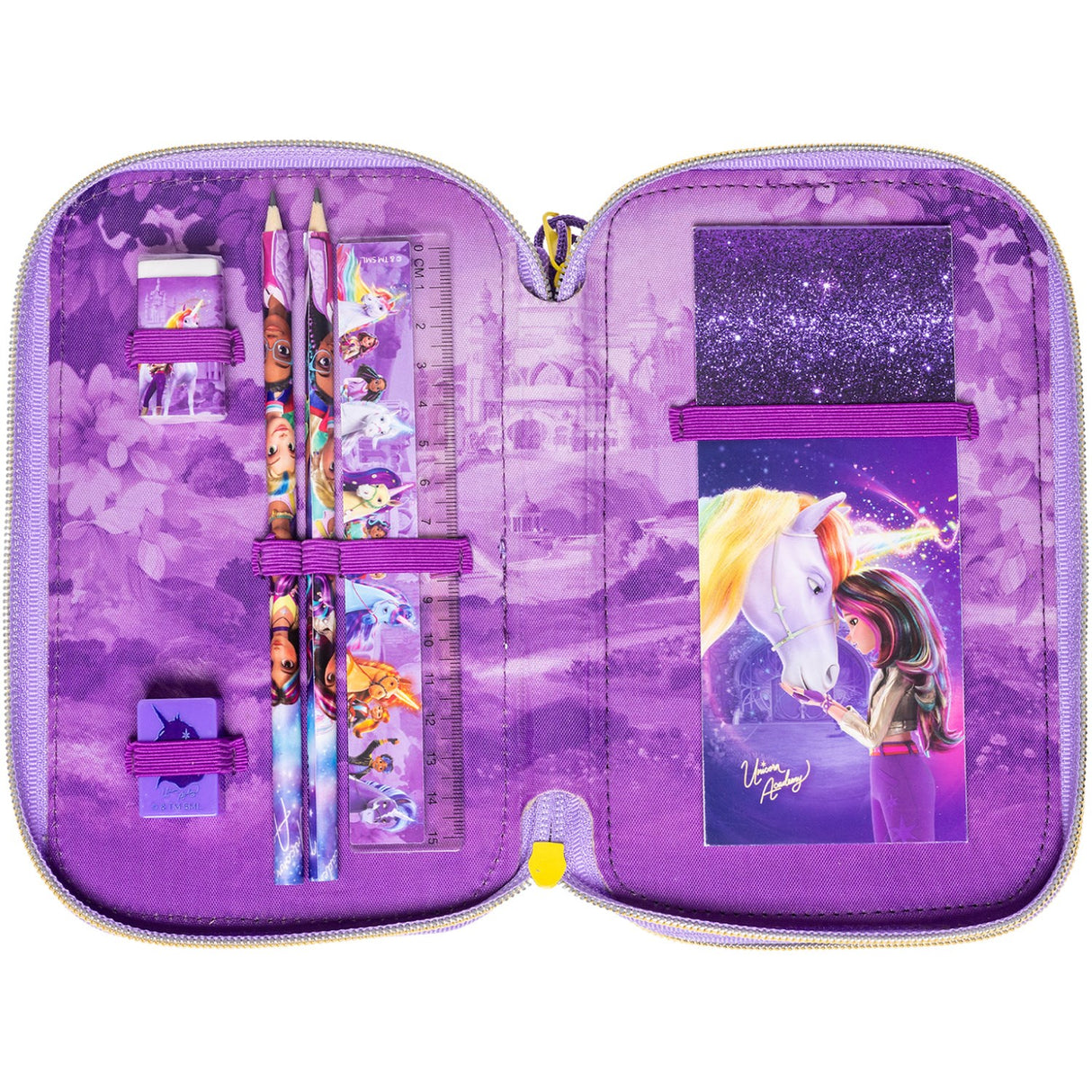 Euromic Unicorn Academy Filled Double Pencil Case