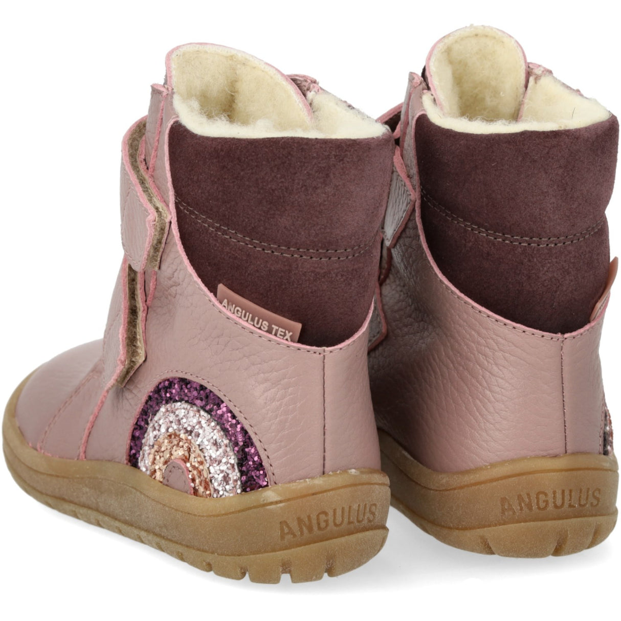 Angulus Faded Rose/Eggplant TEX Boot with Sparkling Glitter Rainbow