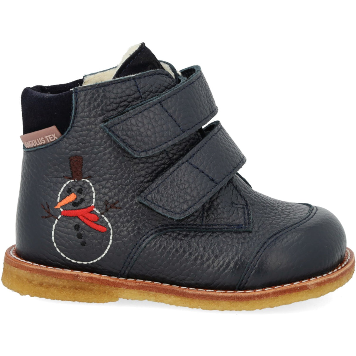 Angulus Navy/Navy Beginner TEX Boot with Embroidered Snowman