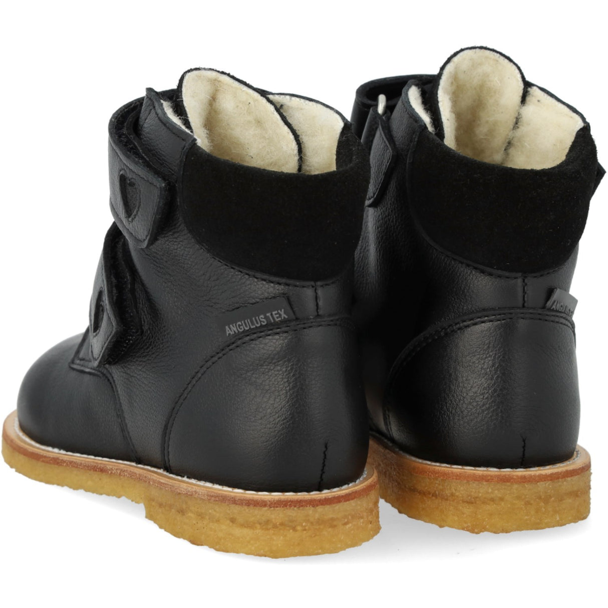 Angulus Black/Black Glitter TEX Boot with Sparkling Glitter Hearts