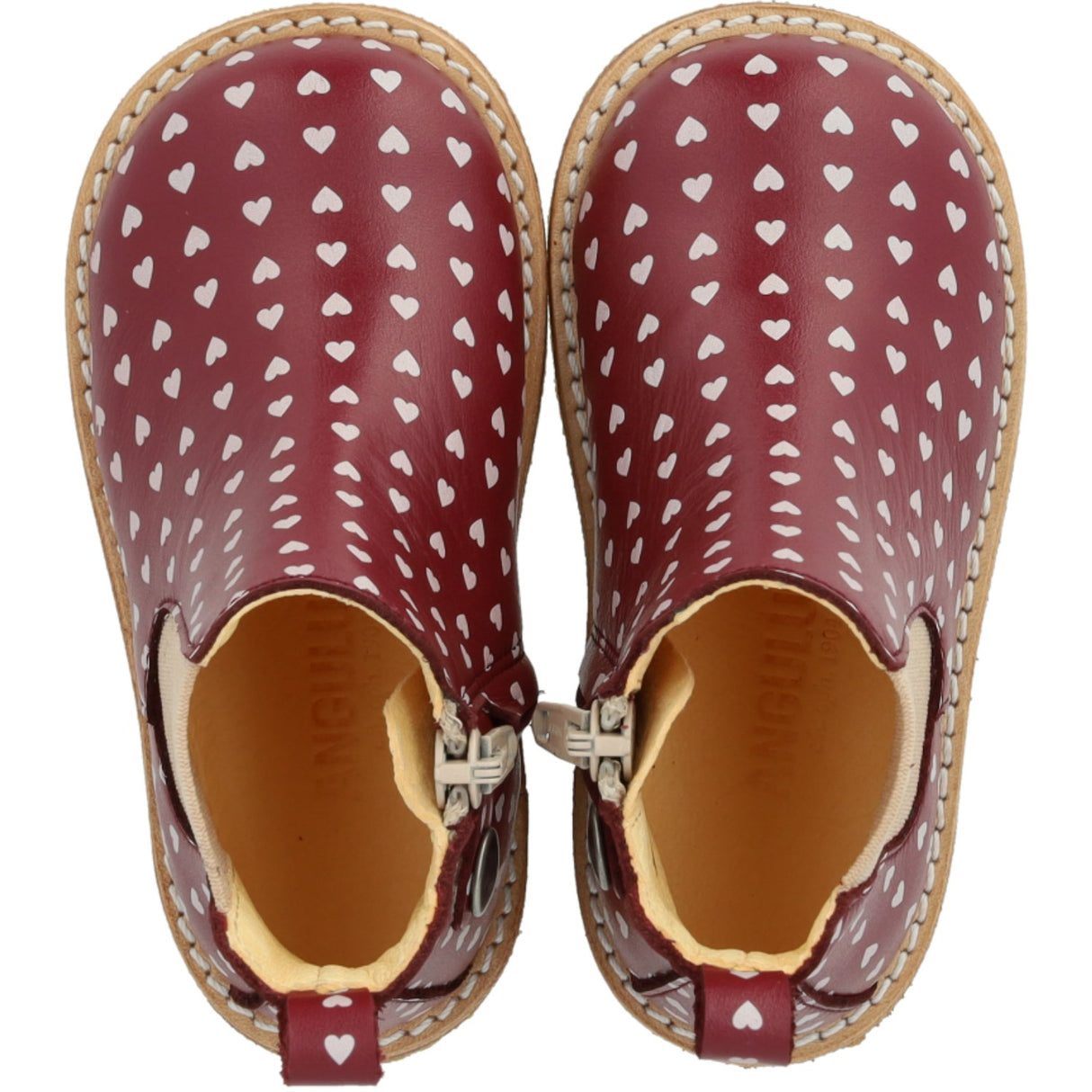 Angulus Berry Hearts/Rose Classic Beginner Chelsea Boot With Print