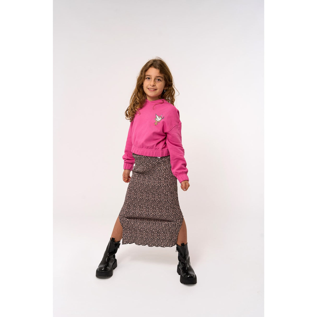 The New Feather Gray AOP TNPet Long Pleat Skirt