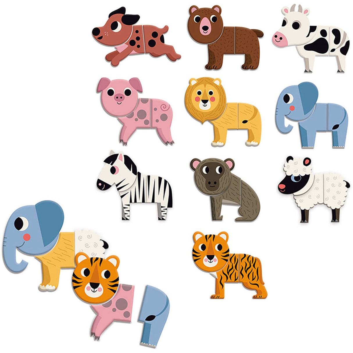 Vilac Magnets 30 pcs - 10 Funny Animals