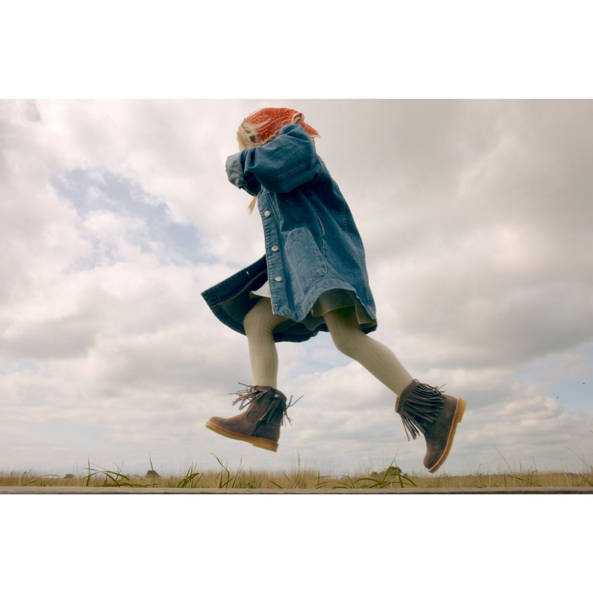 Angulus Dark Taupe Fringed Cowboy Boot with Embroidery