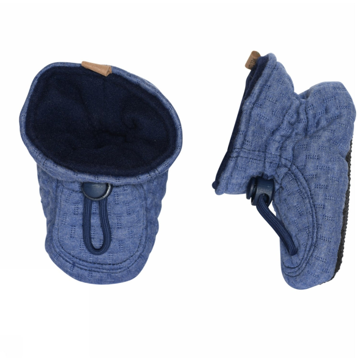 MELTON Textile Slippers Structure Blue Denim