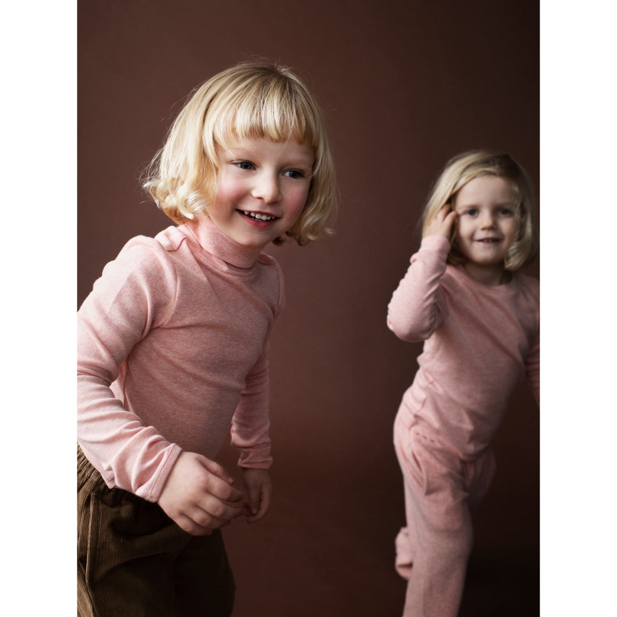 Serendipity Coral Turtleneck Blouse