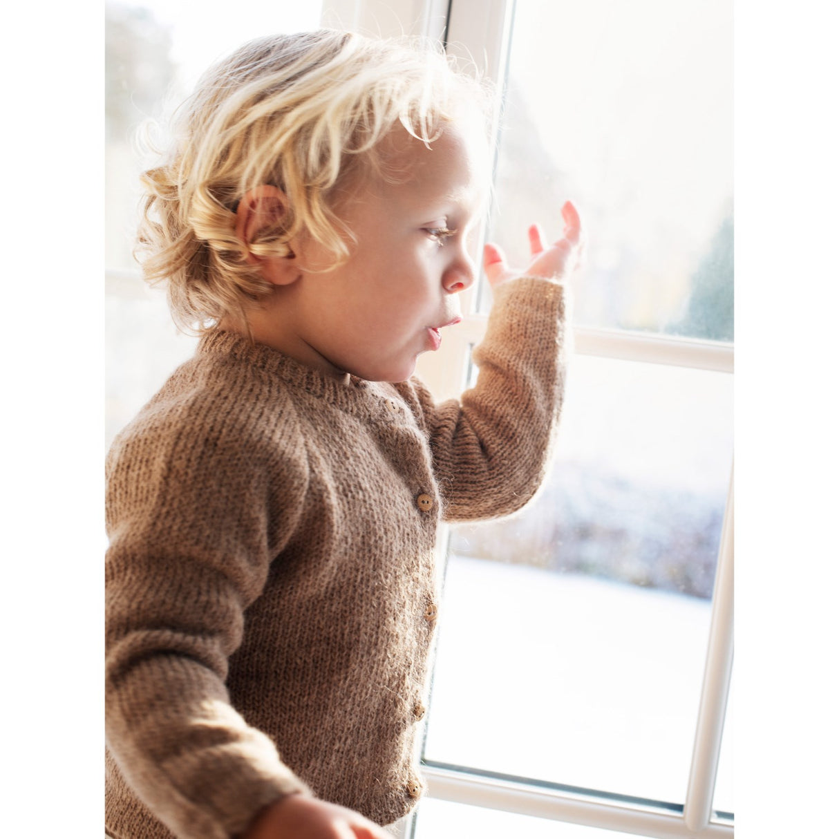Serendipity Beige Baby Alpaca Suri Cardigan