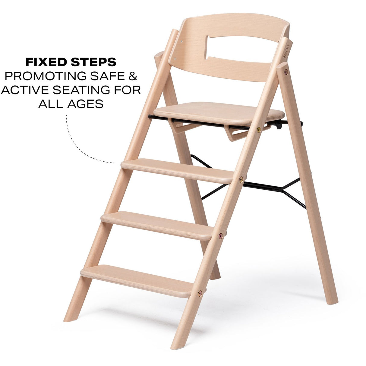 KAOS Natural Klapp High Chair Beech