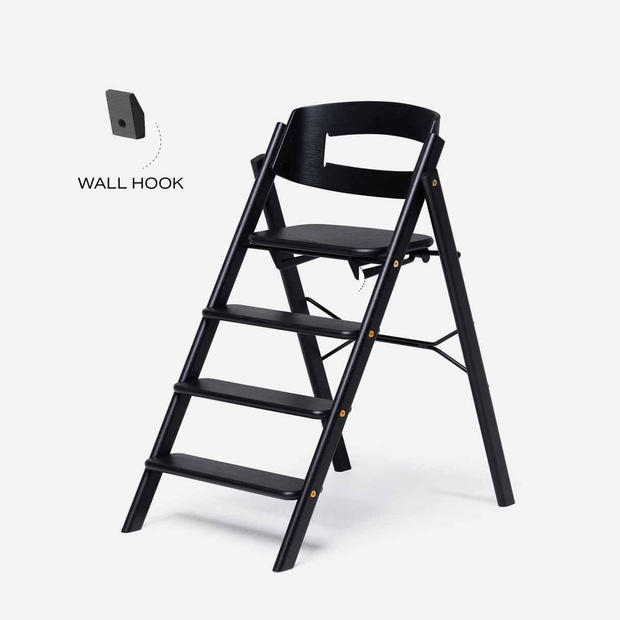 KAOS Black Klapp Wall Hook For Wooden + Recycled Chair