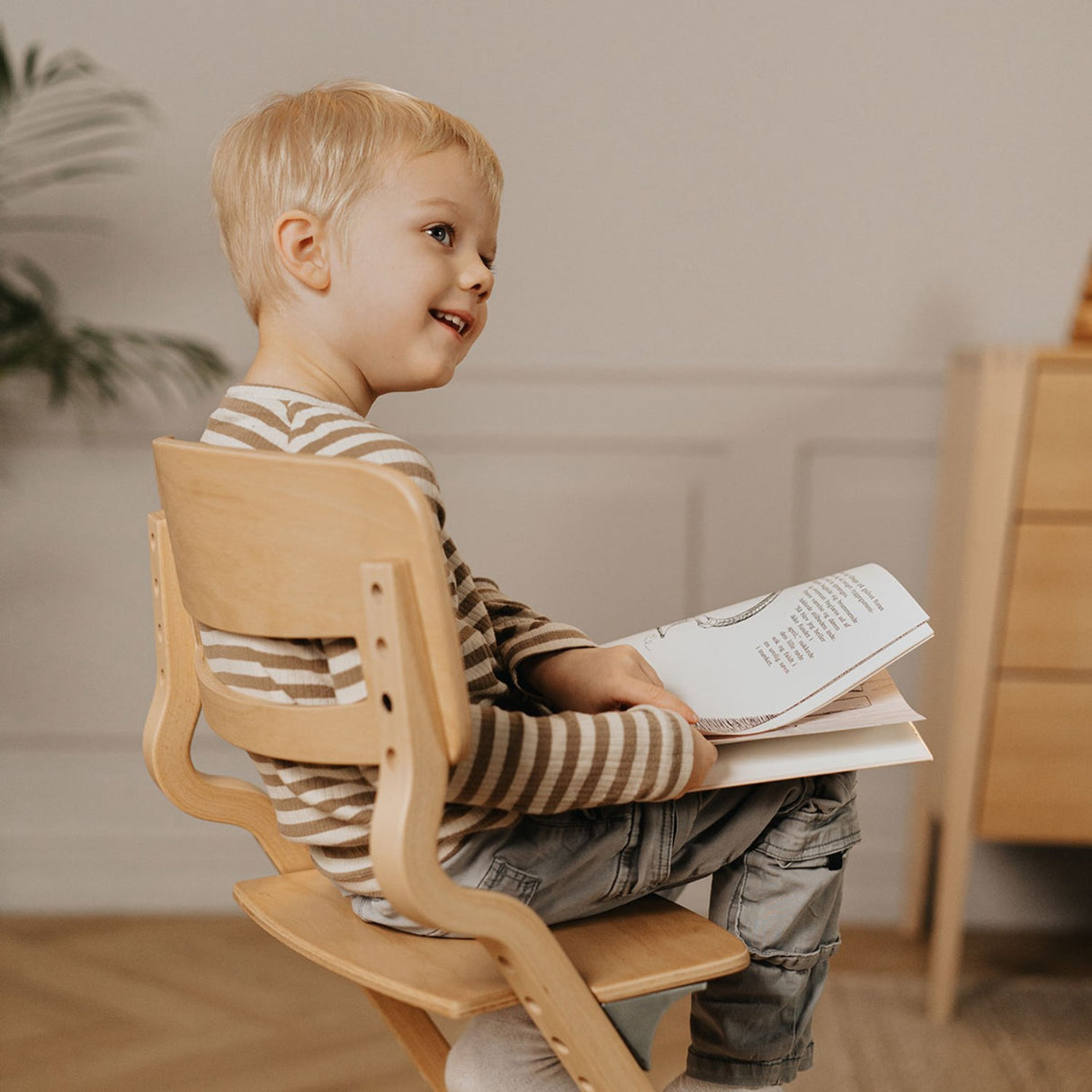 Leander Beech Nature Leander Louie™ High Chair Without Safety Bar